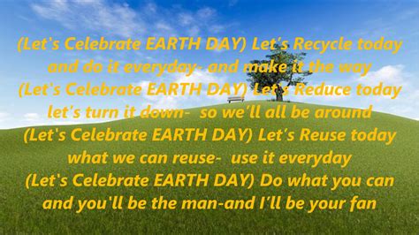 everyday is earth day lyrics|earth day every day song.